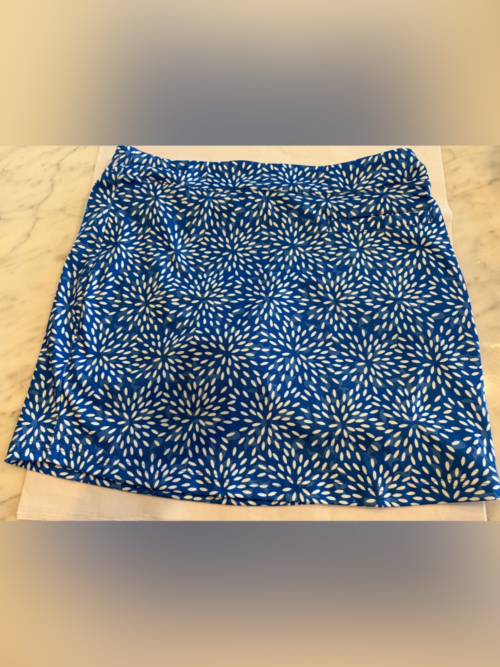 Blue Floral-Print Women's Skort